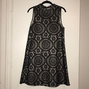 Black and cream sparkly swing dress